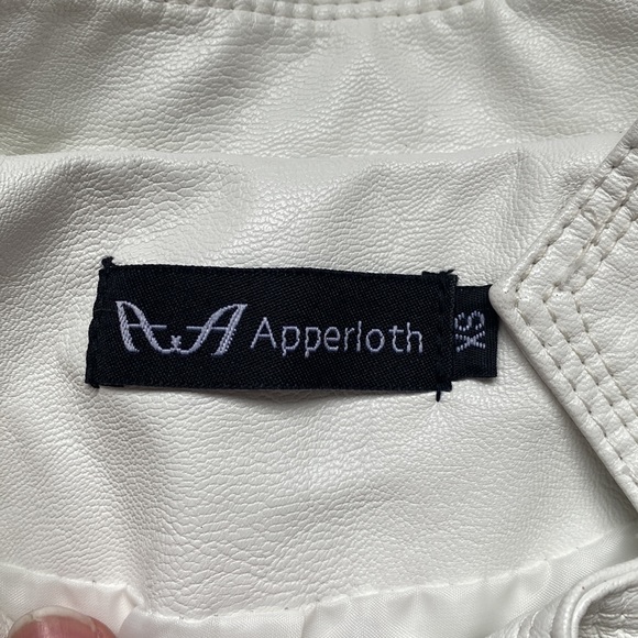 👽[ Apperloth ] White Zipper Motorcycle Jacket - Picture 6 of 14